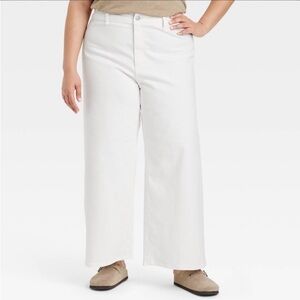 Women's High-Rise Sailor Wide Leg Ankle Jeans - Universal Thread™ White